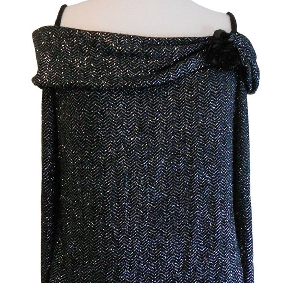 Xscape | Tops | Xscape Joanna Chen Womens Large Metallic Threads Top ...
